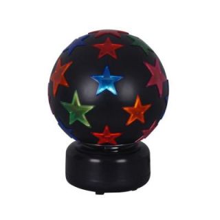 Alsy 8 in. Black Disco Ball with Multi Color Stars 18102 001
