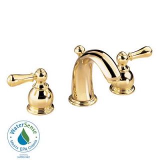 American Standard Hampton 8 in. Widespread 2 Handle Mid Arc Bathroom Faucet in Polished Brass with Speed Connect Drain DISCONTINUED 7881.732.099
