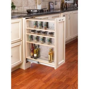 Rev A Shelf 9 in. Base Filler Pull Out with Adjustable Shelves and Stainless Steel Panel 433 BF 9C