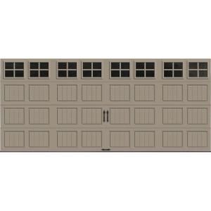 Clopay Gallery Collection 16 ft. x 7 ft. 18.4 R Value Intellicore Insulated Sandstone Garage Door with SQ22 Window GR2SU_ST_SQ22
