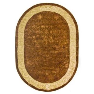 Safavieh Silk Road Chocolate and Light Gold 4 ft. 6 in. x 6 ft. 6 in. Oval Area Rug SKR211A 5OV