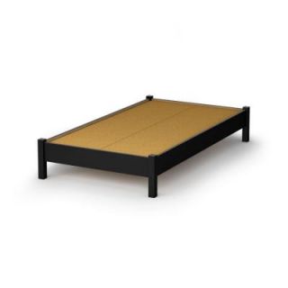 South Shore Furniture Bedtime Story Twin Size Platform Bed in Pure Black 3070205