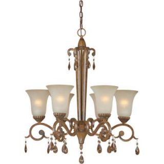 Illumine 6 Light Rustic Sienna Chandelier with Shaded Umber Glass DISCONTINUED CLI FRT2390 06 41