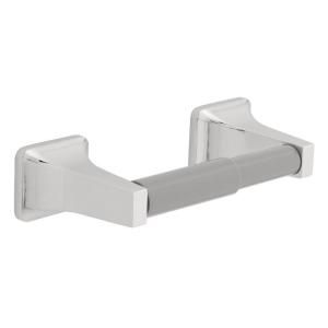 Franklin Brass Futura Double Post Toilet Paper Holder with Gray Plastic Roller in Polished Chrome 1408B