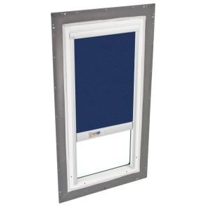 VELUX 22.5x22.5in. Fixed Pan Flashed Skylight with Tempered LowE3 Glass, Blue Solar Powered Light Filtering Blind DISCONTINUED QPF 2222 205RS02