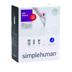simplehuman Code J Custom Fit Trash Can Liner (50 Pack) CW0170