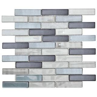 Jeffrey Court Sterling Silver 12 in. x 13.75 in. x 8 mm Glass Mosaic Wall Tile 99647
