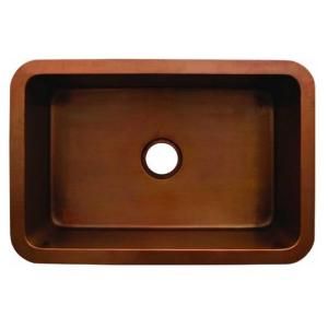 Whitehaus Undermount Smooth Copper 30x20x10 0 Hole Single Bowl Kitchen Sink WH3020COUM SCO