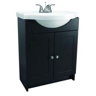 Design House 25 in. Euro Style Vanity in Espresso with Cultured Marble Belly Bowl Vanity Top in White DISCONTINUED 541680