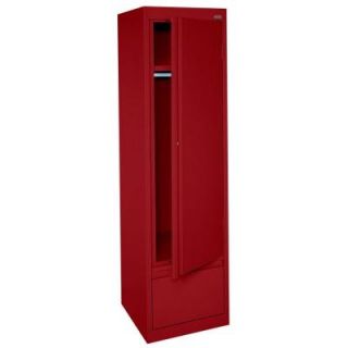 System Series 17 in. W x 64 in. H x 18 in. D Single Door Wardrobe Cabinet with File Drawer in Red HAWF171864 01