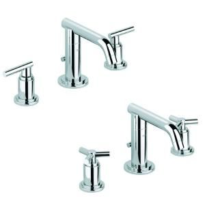 GROHE Atrio 8 in. Widespread 2 Handle Low Arc Bathroom Faucet in Starlight Chrome Less Handles 20072000
