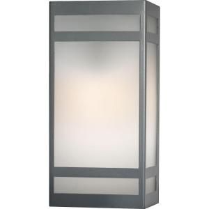 Filament Design 1 Light 14 in. Outdoor Satin Pewter Wall Sconce with Opal White Shade DISCONTINUED LX CL9236SPOA01