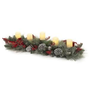 4 ft. Mixed Pine Snowy Candle Holder 5563664