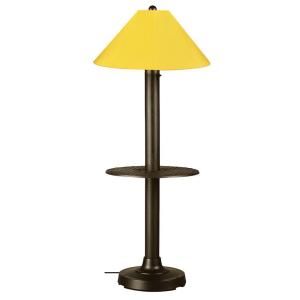 Patio Living Concepts Catalina 16 in. Outdoor Bronze Floor Lamp with Tray Table and Buttercup Shade 43697