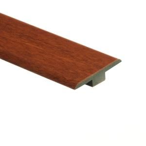 Zamma High Gloss Natural Jatoba 7/16 in. Thick x 1 3/4 in. Wide x 72 in. Length Laminate T Molding 013221583