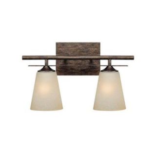 Filament Design 2 Light Rustic Vanity with Mist Scavo Glass CLI CPT203394856