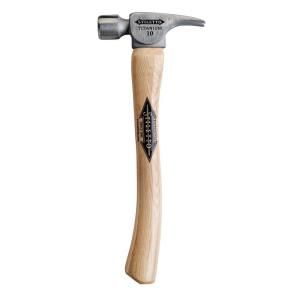 Stiletto 10 oz. Titanium Smooth Face Hammer with 14 1/2 in. Curved Hickory Handle FH10C