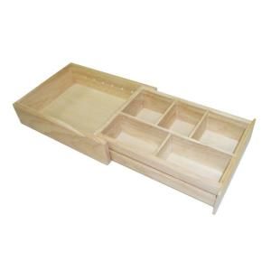 Axis International 9 in. to 16 1/2 in. Expandable Wood Bathroom Cosmetic Drawer Divider Organizer 139