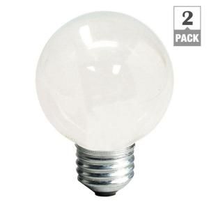 GE 25 Watt Incandescent G16.5 Globe Soft White Light Bulb (2 Pack) 25GM/W PQ2/6