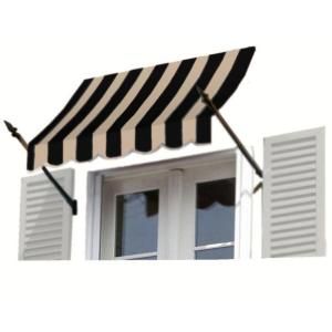 AWNTECH 10 ft. New Orleans Awning (44 in. H x 24 in. D) in Black/Tan Stripe NO32 10KT