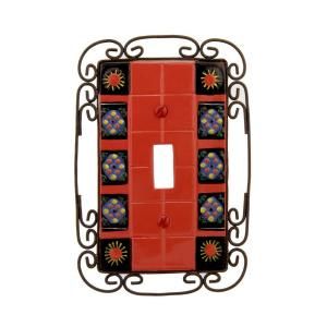 Amerelle Barcelona 1 Toggle Wall Plate   Red 8360T