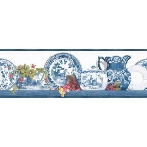 The Wallpaper Company 6.83 in. x 15 ft. Blue Willow Border WC1282925