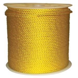 Rope King 1/4 in. x 1200 ft. Twisted Poly Rope Yellow TP 141200Y