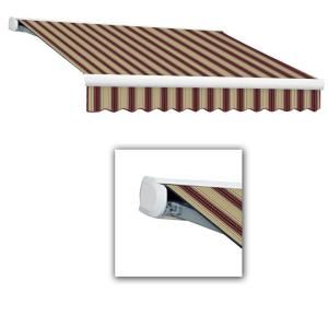 AWNTECH 12 ft. Key West Full Cassette Manual Retractable Awning (120 in. Projection) in Burgundy/Tan Multi KWM12 398 BTM