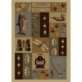 Tayse Rugs Nature Ivory 7 ft. 10 in. x 10 ft. 3 in. Lodge Area Rug 6522  Ivory  8x11