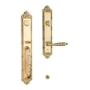 Hickory Hardware Single Cylinder Winchester Brass Ribbon and Reed Tubular Handleset with Levers 71007 1078