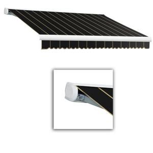 AWNTECH 16 ft. Key West Full Cassette Right Motor with Remote Retractable Awning (120 in. Projection) in Black Pin KWR16 180 KPIN