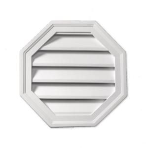 Fypon 24 in. x 24 in. x 1 5/8 in. Polyurethane Decorative Octagon Louver Gable Vent OLV24
