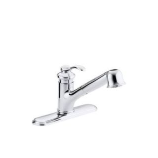 KOHLER Fairfax 1  or 3 Hole Single Control Pullout Kitchen Sink Faucet in Polished Chrome K 12177 CP