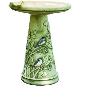 Burley Clay Chickadee Hand Painted Glazed Interior Birdbath Set HD55135200