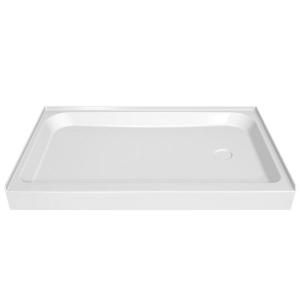 MAAX 60 in. x 32 in. Single Threshold Shower Base with Right Drain in White 105056 000 001 002