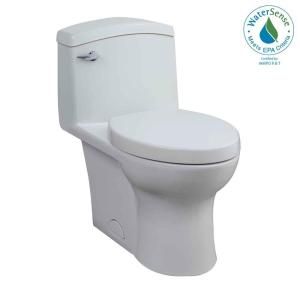 Porcher Veneto 1 Piece 1.25 GPF High Efficiency Elongated Water Closet Toilet with Slow Close Seat in White DISCONTINUED 97320 28.001