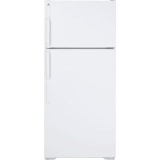GE 28 in. W 15.5 cu. ft. Top Freezer Refrigerator in White, Energy Star GTH16DBERWW