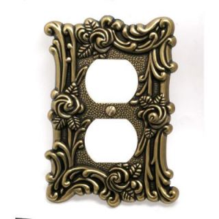 Amerelle Provinicial 1 Duplex Wall Plate   Antique Gold 60DAB