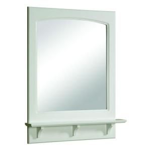 Design House Concord 31 in. H x 24 in. W Framed Wall Mirror with Shelf in White Gloss 539916
