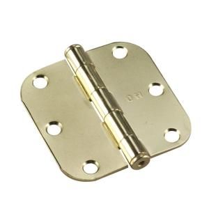 Richelieu Hardware 3 1/2 in. x 3 1/2 in. Brass Full Mortise Butt Hinge with 5/8 in. Radius 1821BE