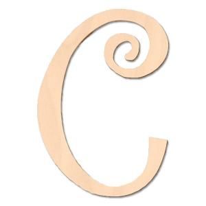 Design Craft MIllworks 8 in. Baltic Birch Curly Wood Letter (C) 47002