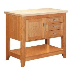 Strasser Woodenworks Tuscany 42 in. Kitchen Island in Natural Cherry with Maple Top 49.501.2