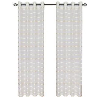 Lavish Home White/Cream Arla Grommet Curtain Panel, 84 in. Length 63 84Q196W