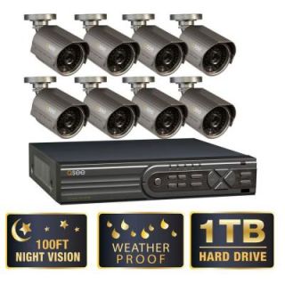 Q SEE Advanced Series 16 Channel CIF/ D1 1TB DVR with (8) 700 TVL High Res Indoor/Outdoor 100 ft. Night Vision Cameras QT4760 852 1