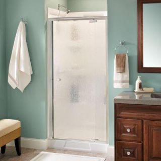 Delta Panache 36 in. x 66 in. Pivot Shower Door in Polished Chrome with Frameless Rain Glass 158902.0
