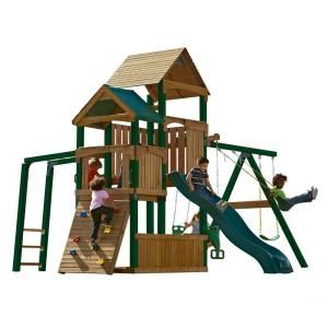 Timber Bilt Playsets Sky Tower Play Set with Alpine Slide and Tuff Wood PB 8206