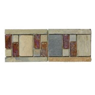 Jeffrey Court Aspen 4 in. x 10 in. x 8 mm Glass and Slate Wall Tile 83007