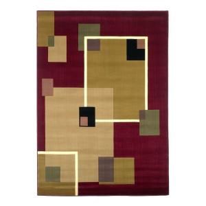 Kas Rugs Lets Box Burgundy 5 ft. 3 in. x 7 ft. 7 in. Area Rug MOD690053X77
