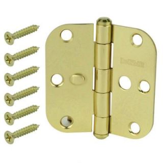 Everbilt 3 1/2 in. Solid Brass 5/8 in. Radius Security Door Hinge 14879