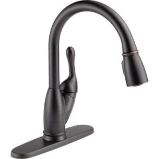 Delta Izak Single Handle Pull Down Sprayer Kitchen Faucet in Venetian Bronze 19939 RB DST